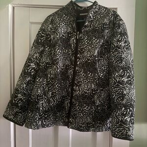 Requirements Black and White Patterned Bomber Jacket